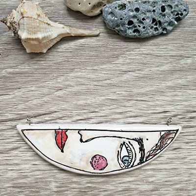  Cut Oval Pendant, Face design